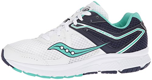 Saucony Women's Cohesion 11 Running Shoe, White/Teal, 8 Medium US