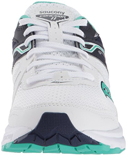 Saucony Women's Cohesion 11 Running Shoe, White/Teal, 8 Medium US