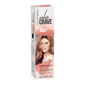clairol color crave temporary hair color makeup, shimmering rose gold hair color, 1 count