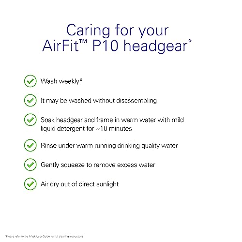 ResMed AirFit P10 Headgear - Preserves Minimal Facial Contact (with Clip) - Pink