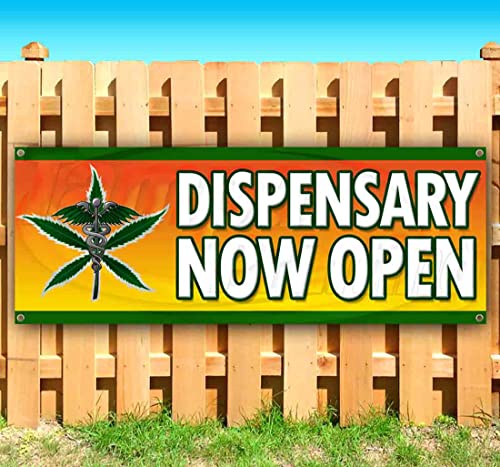 Dispensary Now Open Banner 13 oz | Non-Fabric | Heavy-Duty Vinyl Single-Sided with Metal Grommets