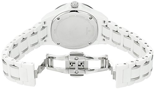 Bulova Ladies' Marine Star Diamond White Ceramic and Stainless 3-Hand Quartz Watch with White Mother-of-Pearl Dial and Sapphire Crystal Style: 98P172