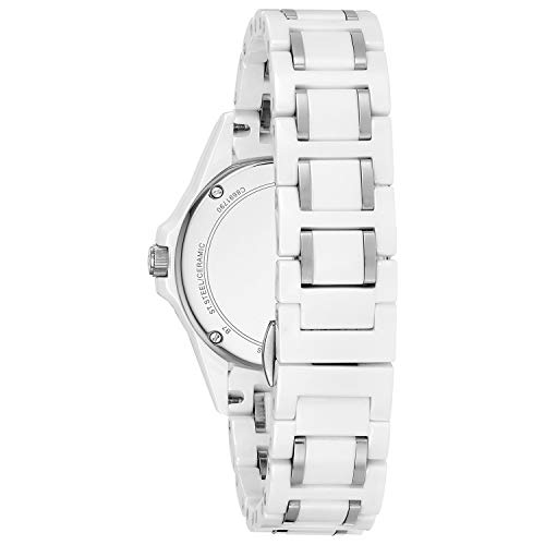 Bulova Ladies' Marine Star Diamond White Ceramic and Stainless 3-Hand Quartz Watch with White Mother-of-Pearl Dial and Sapphire Crystal Style: 98P172