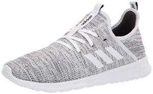 adidas women's cloudfoam pure running shoe, white/white/black, 5