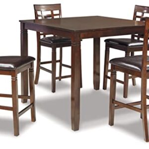 Signature Design by Ashley Bennox 5 Piece Counter Height Dining Set, Includes Table & 4 Barstools, Brown