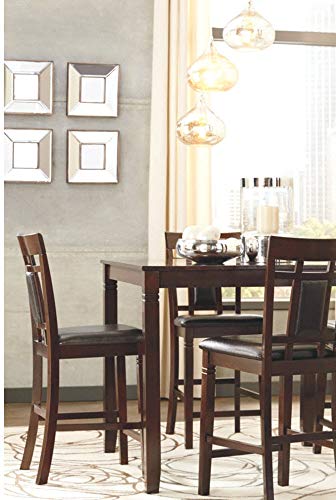 Signature Design by Ashley Bennox 5 Piece Counter Height Dining Set, Includes Table & 4 Barstools, Brown