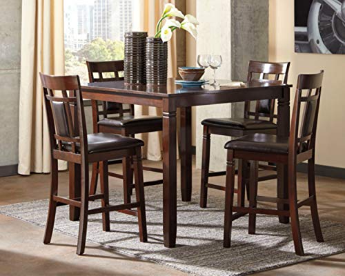 Signature Design by Ashley Bennox 5 Piece Counter Height Dining Set, Includes Table & 4 Barstools, Brown