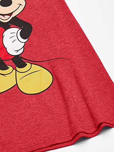 Disney mens Classic Mickey Mouse Full Size Graphic Short Sleeve T-shirt T Shirt, Red Heather, Small US