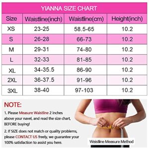 YIANNA Short Torso Waist Trainer for Women Tummy Control Underbust Sports Workout Hourglass Body Shaper, YA110266-Black-L