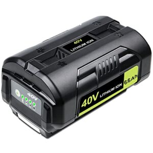 dtk battery replacement for ryobi 40v battery 6.6ah op4040 op4026 op4030 op4050 op4060a compatible with ryobi 40volt cordless tool lithium ion battery packs