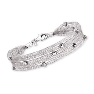 ross-simons italian sterling silver multi-strand mesh bracelet. 7 inches