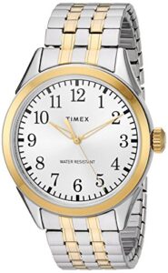 timex men's tw2r48100 briarwood two-tone stainless steel expansion band watch