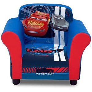 delta children upholstered chair for relaxing, disney/pixar cars, red and blue