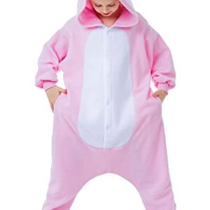 CANASOUR Unisex Halloween Kids Pink Pig Onesie For 6-8 Years Girls Costume Party Cosplay Pyjamas (Height 47-51”, 6 Years, Pig)