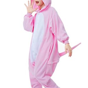 CANASOUR Unisex Halloween Kids Pink Pig Onesie For 6-8 Years Girls Costume Party Cosplay Pyjamas (Height 47-51”, 6 Years, Pig)