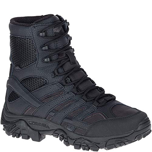 Merrell Men's Moab 2 8" Waterproof Military and Tactical Boot, Black, 14