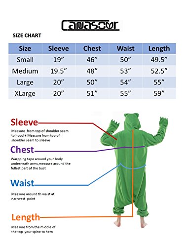 CANASOUR Polar Fleece Frog Costume Christmas Adult Anime Unisex Animal Cosplay Onesie (Small,Frog Green)