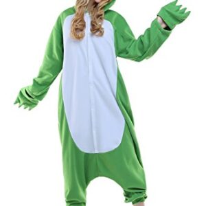 CANASOUR Polar Fleece Frog Costume Christmas Adult Anime Unisex Animal Cosplay Onesie (Small,Frog Green)