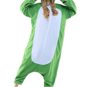 CANASOUR Polar Fleece Frog Costume Christmas Adult Anime Unisex Animal Cosplay Onesie (Small,Frog Green)