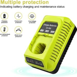 Powilling P117 Dual Chemistry IntelliPort Charger Li-ion & Ni-cad Ni-Mh Battery Charger 12V MAX and 18V MAX for Ryobi ONE Plus