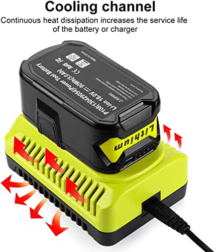 Powilling P117 Dual Chemistry IntelliPort Charger Li-ion & Ni-cad Ni-Mh Battery Charger 12V MAX and 18V MAX for Ryobi ONE Plus