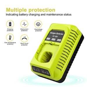 Powilling P117 Dual Chemistry IntelliPort Charger Li-ion & Ni-cad Ni-Mh Battery Charger 12V MAX and 18V MAX for Ryobi ONE Plus