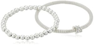 nine west silver-tone 2 row stretch bracelet