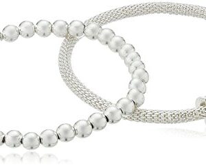 NINE WEST Silver-Tone 2 Row Stretch Bracelet