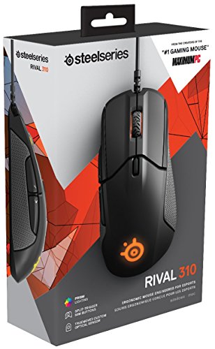 SteelSeries Rival 310 Gaming Mouse - 12,000 CPI TrueMove3 Optical Sensor - Split-Trigger Buttons - RGB Lighting