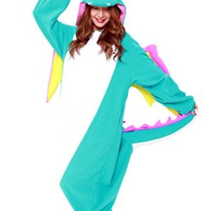 SAZAC Dragon Kigurumi - Onesie Jumpsuit Halloween Costume (Blue)