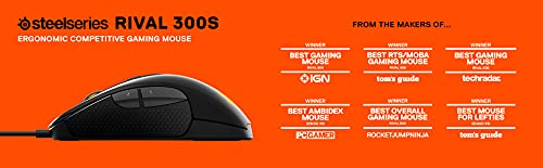 SteelSeries Rival 310, Optical Gaming Mouse, RGB Illumination, 6 Buttons, Rubber Sides, On-Board Memory (PC / Mac) - Black