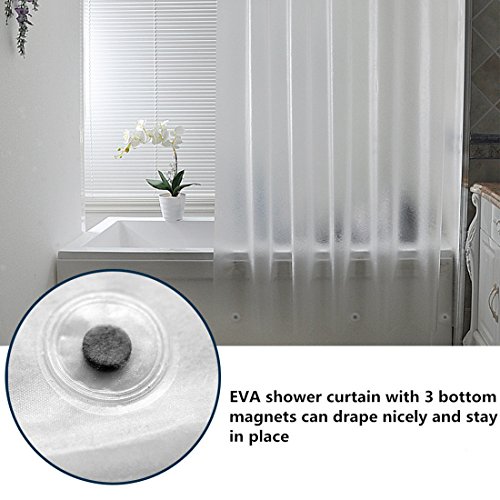 AooHome Frosted Shower Curtain Liner 8G Eva Extra Long Shower Curtain 72x78 Inch with Heavy Duty 5 Bottom Magnets, Thick Shower Liner for Shower Stall, Bathtubs, Semi Transparent