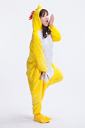 Adult Chicken Kigurumi Animal Costume Pajamas Homewear Lounge Wear M Yellow