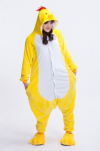 Adult Chicken Kigurumi Animal Costume Pajamas Homewear Lounge Wear M Yellow