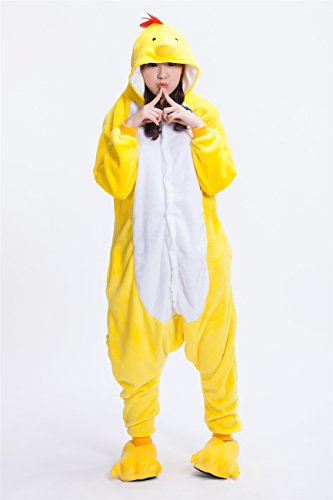 Adult Chicken Kigurumi Animal Costume Pajamas Homewear Lounge Wear M Yellow