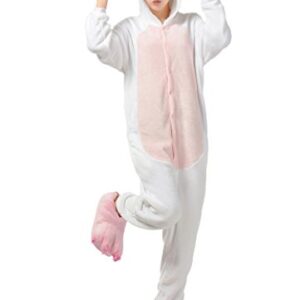 UreeUine Ultra Soft Plush Pink Easter Bunny Costume Cosplay Sleepsuit S