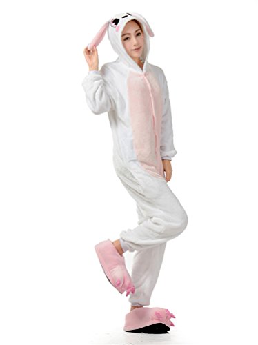 UreeUine Ultra Soft Plush Pink Easter Bunny Costume Cosplay Sleepsuit S