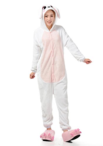 UreeUine Ultra Soft Plush Pink Easter Bunny Costume Cosplay Sleepsuit S