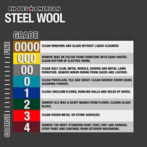 Homax-33873211105 Steel Wool, 12 pad, Fine Grade #0, Rhodes American, Between Coats