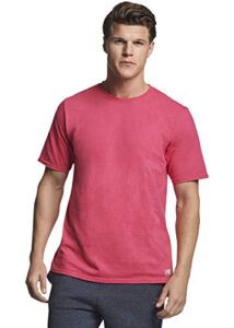 russell athletic men's cotton performance short sleeve t-shirt (retired colors), watermelon pink, small