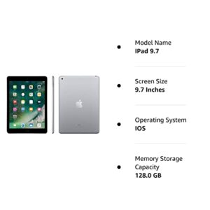 Apple iPad 9.7 with WiFi, 128GB- Space Gray (2017 Model) - (Renewed)