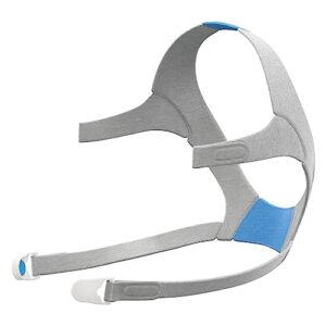 resmed airfit/airtouch f20 headgear - replacement headgear - extra soft with plush straps - standard/medium, blue