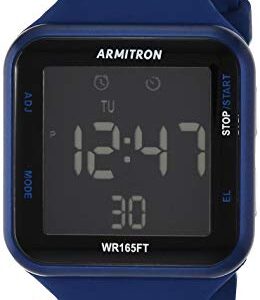 Armitron Sport Unisex 40/8417BLU Grey Accented Digital Chronograph Blue Perforated Silicone Strap Watch