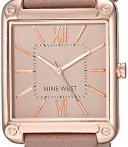 Nine West Women's NW/2116TPRG Rose Gold-Tone and Taupe Strap Watch