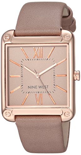 Nine West Women's NW/2116TPRG Rose Gold-Tone and Taupe Strap Watch