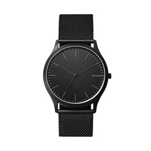 skagen men's jorn quartz analog stainless steel and mesh watch, color: black (model: skw6422)