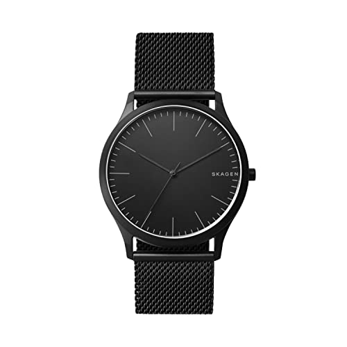 Skagen Men's Jorn Quartz Analog Stainless Steel and Mesh Watch, Color: Black (Model: SKW6422)