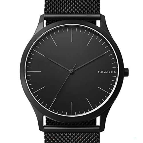 Skagen Men's Jorn Quartz Analog Stainless Steel and Mesh Watch, Color: Black (Model: SKW6422)