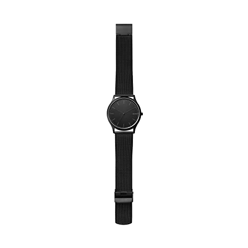 Skagen Men's Jorn Quartz Analog Stainless Steel and Mesh Watch, Color: Black (Model: SKW6422)