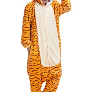 JJEUWE Adult Tiger Suit Pajamas Kigurumi Hoodie Jumpsuit Playsuit M